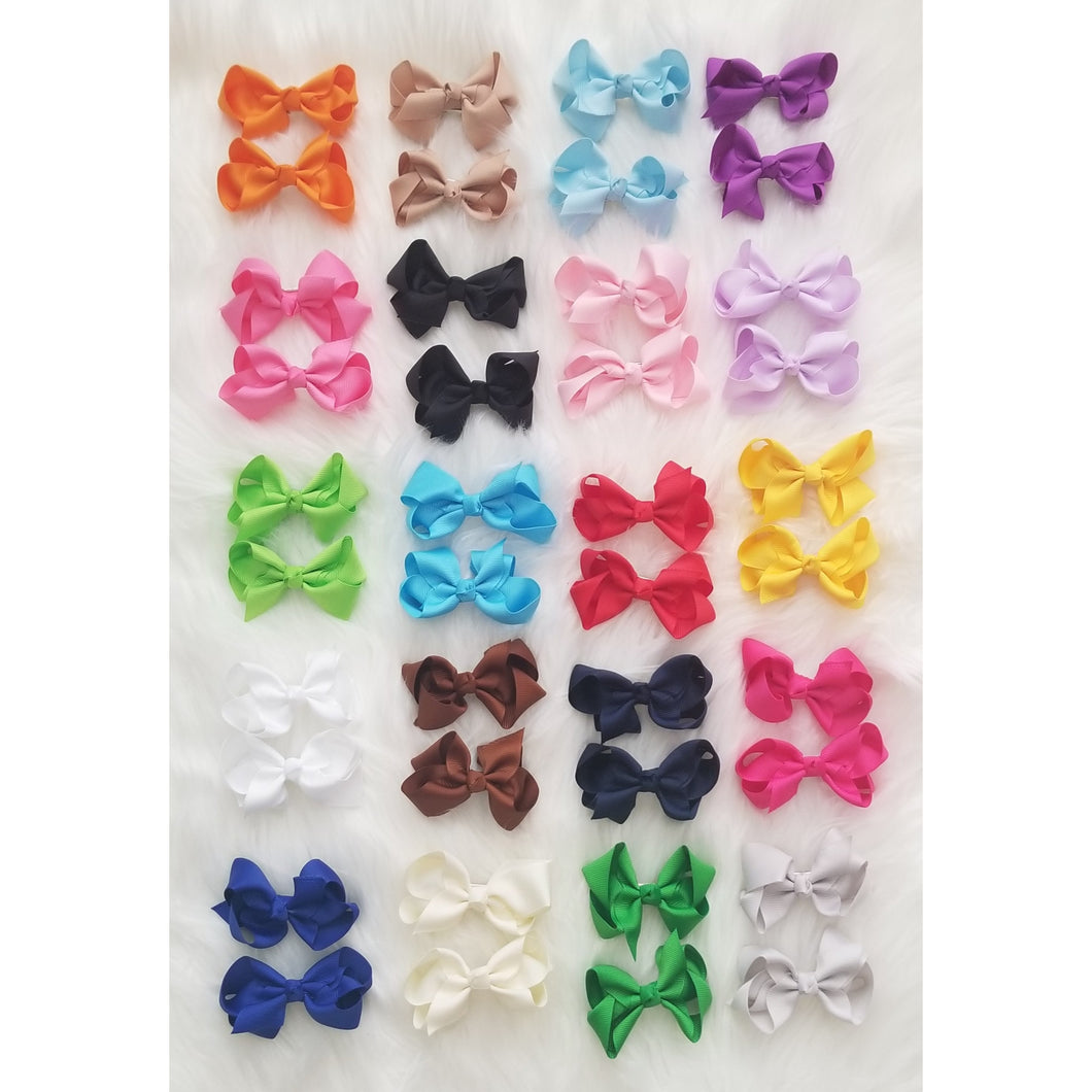 3 Inch Grosgrain Solid Color Bows with Alligator Clips - Brylin Marie Boutique